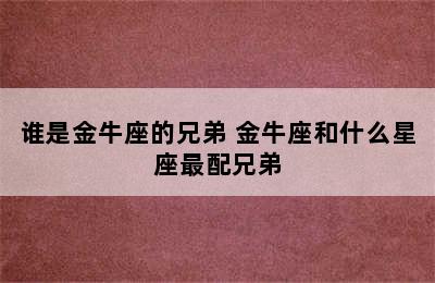 谁是金牛座的兄弟 金牛座和什么星座最配兄弟